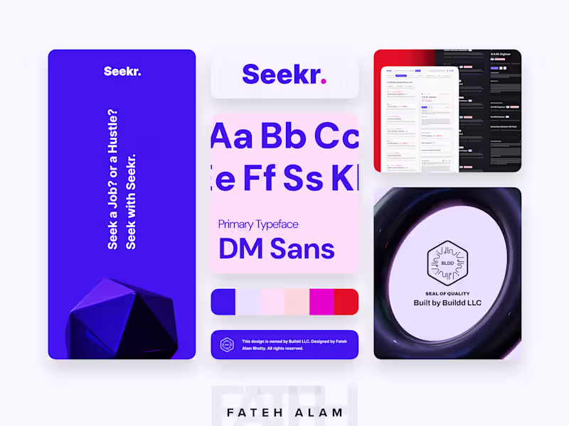 Cover image for Seekr. - A Job Hunting Service (Visual Identity & UI Design)