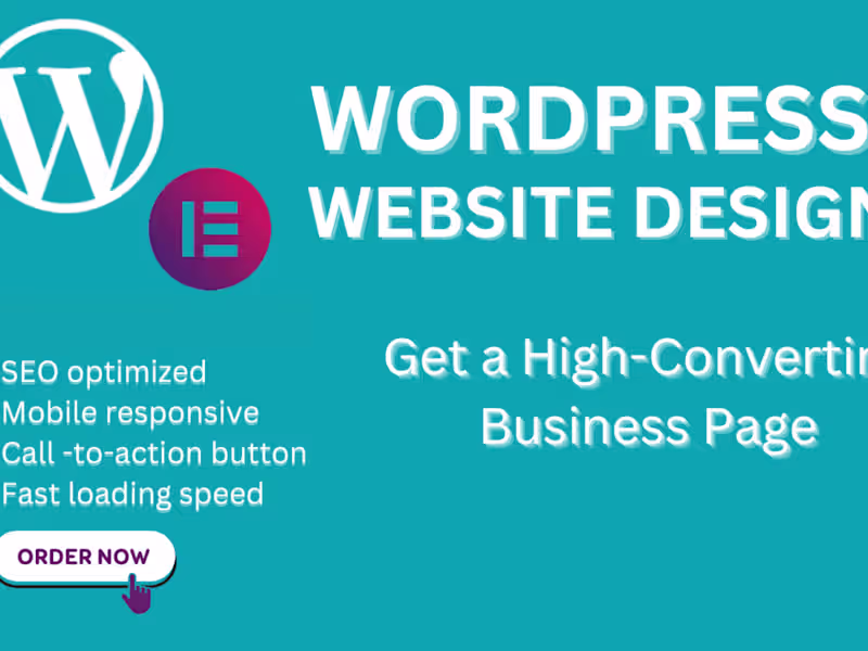 Cover image for I will design WordPress website with Elementor website builder
