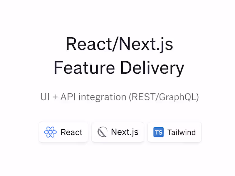 Cover image for React/Next.js Feature Delivery
