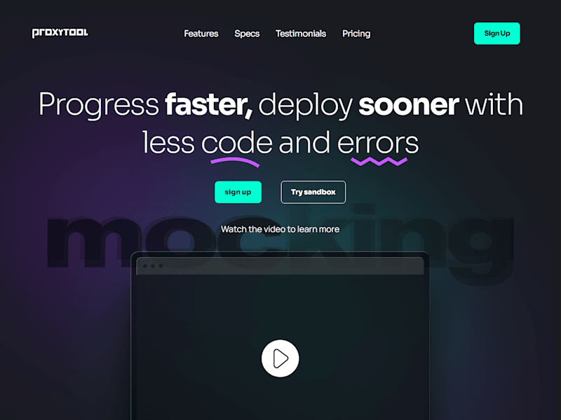 Cover image for Proxytool Landing Page Design