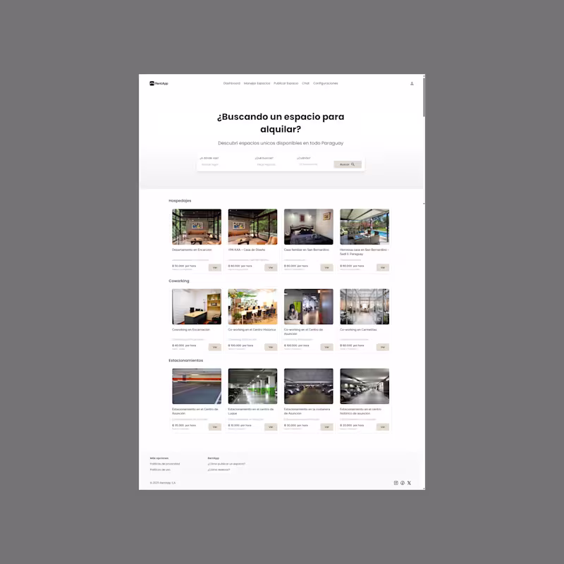 Cover image for Working on the design of a marketplace for space rentals mad...