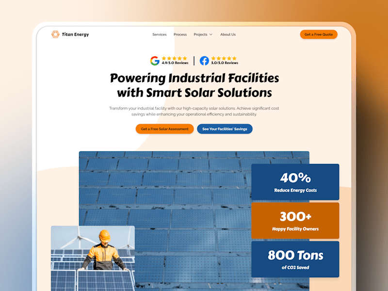 Cover image for Titan Energy 👑 | Facilities Solar Website Design