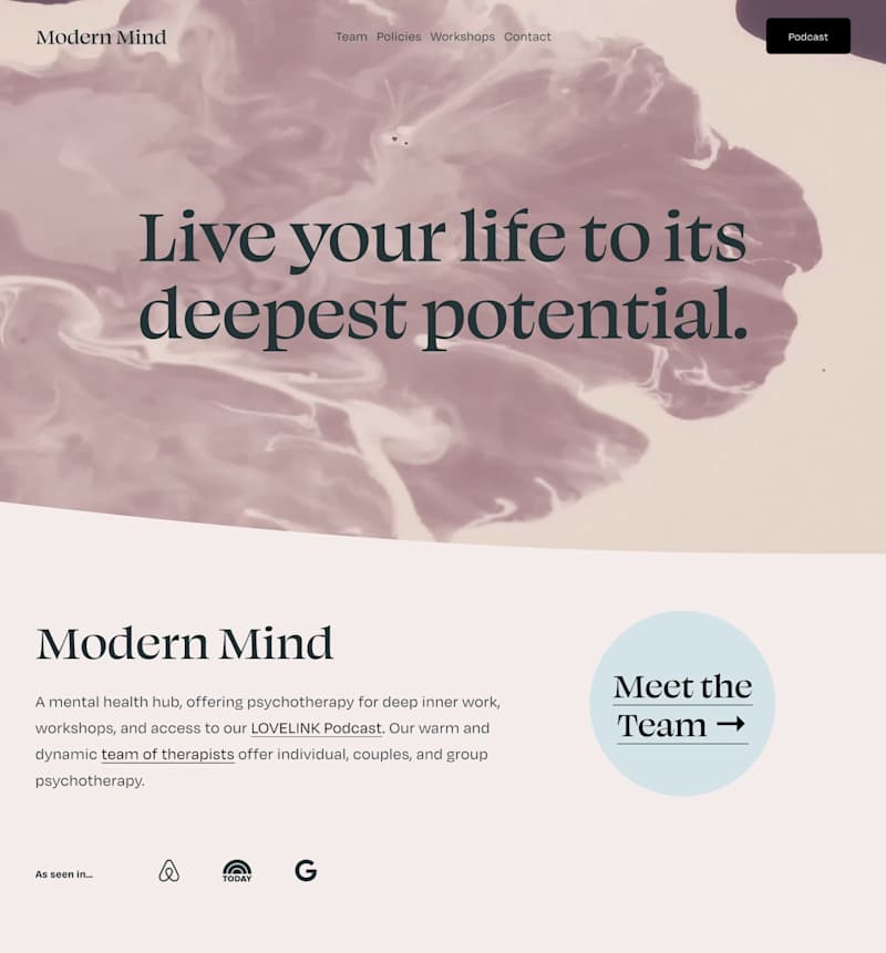 Cover image for Modern Mind Squarespace Website