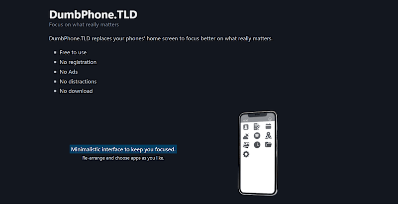 Cover image for "DumbPhone" - A Minimalistic Home Screen
