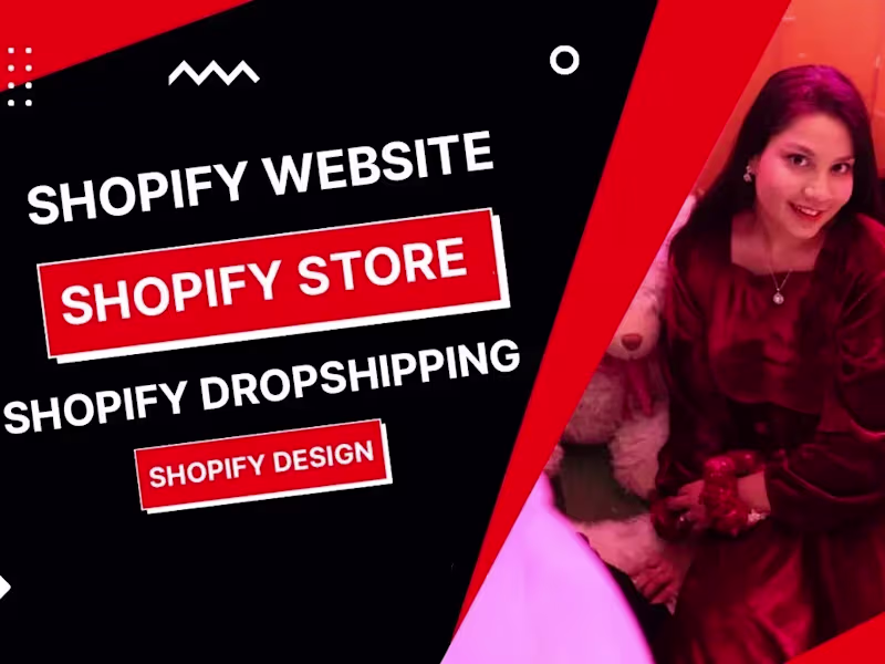 Cover image for Shopify store, build a Shopify website, shopify landing page