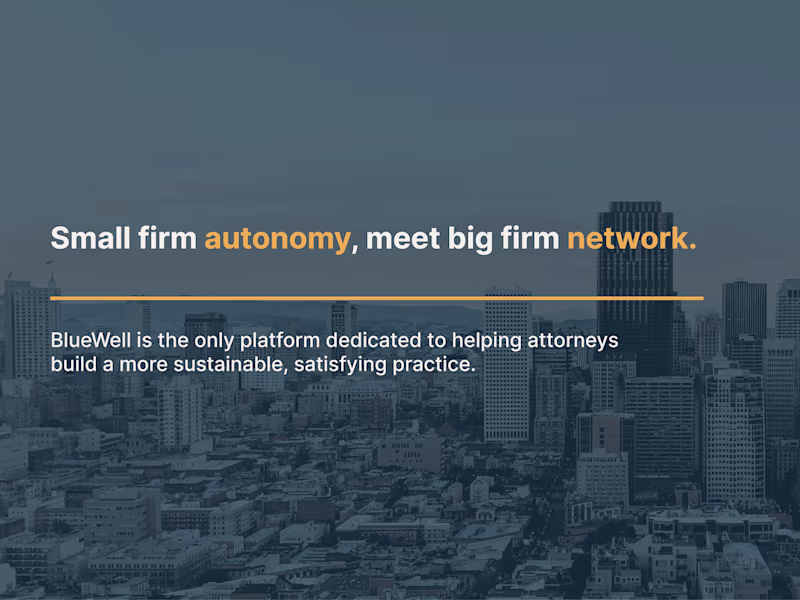 Cover image for BlueWell - Law Firm Growth Platform