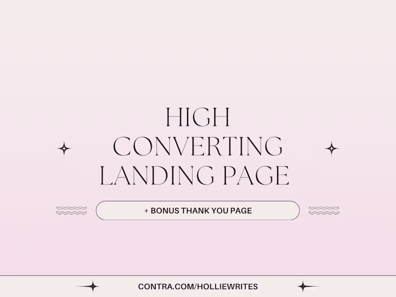 Cover image for High converting landing page + thank you page
