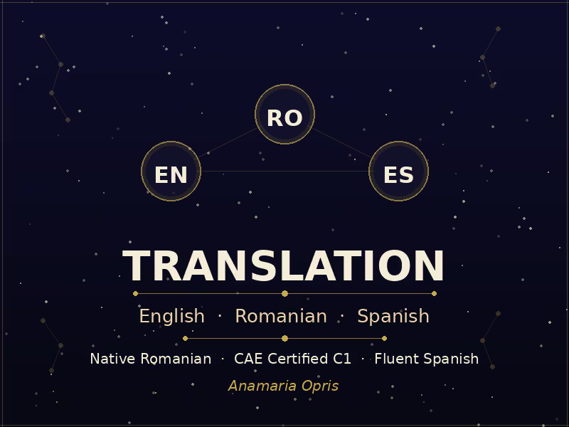 Cover image for Trilingual Translation - RO - EN - ES