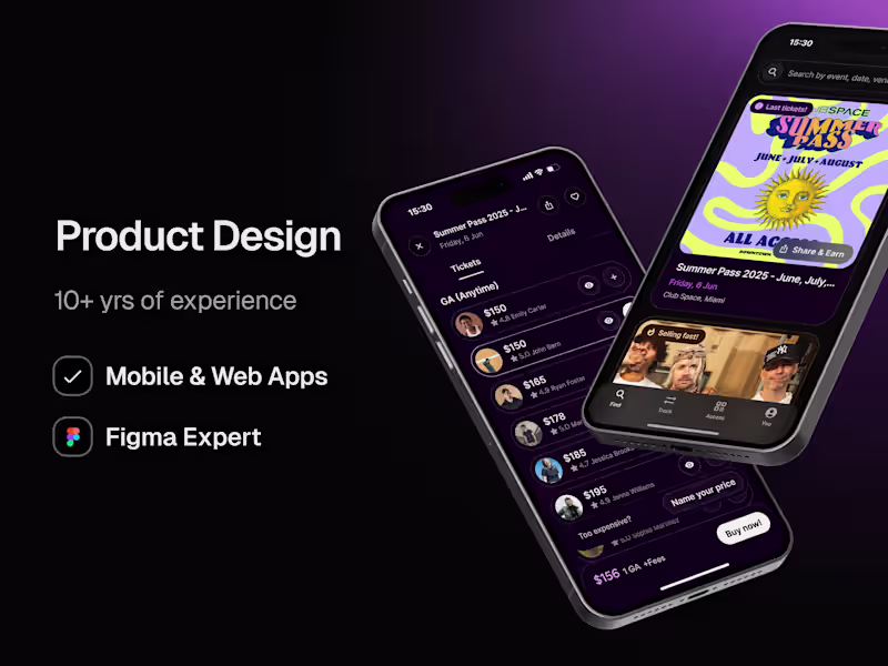 Cover image for Product Design (UX/UI)  - Mobile & Web Apps