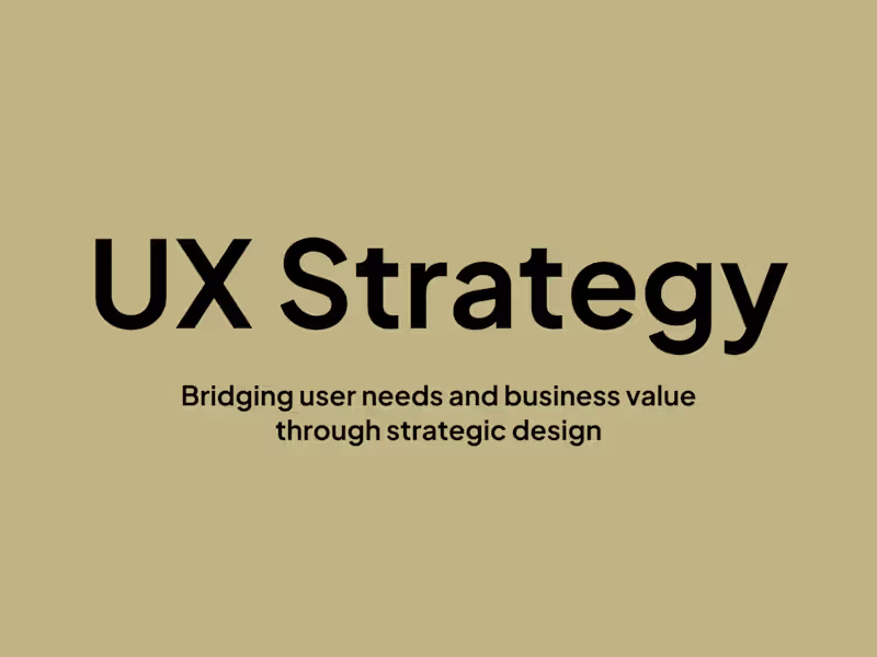 Cover image for UX Strategy