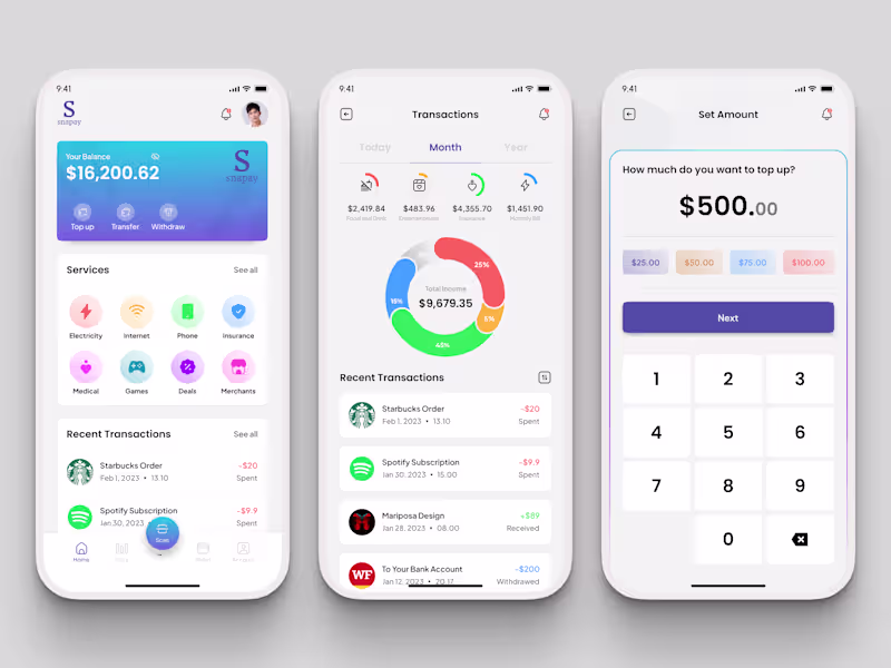 Cover image for eWallet and Finance App Design Save it for your inspo 👌🏻