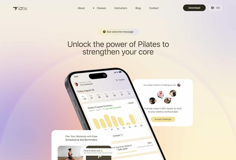 Cover image for Latis Pilates app | Branding, Product & Website