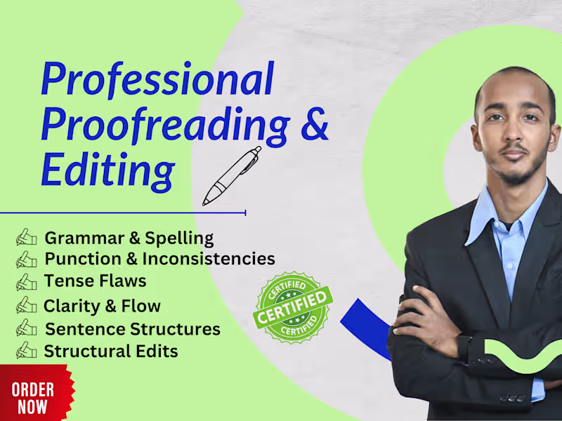 Cover image for I will professionally proofread and edit all your documents 