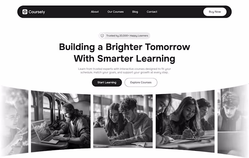Cover image for Coursely – E-Learning & Courses Web Design Concept 📚✨ A mod...