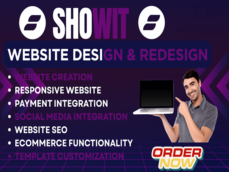 Cover image for I will do showit website design redesign template customization