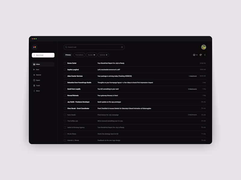Cover image for Minimalistic Gmail Redesign.