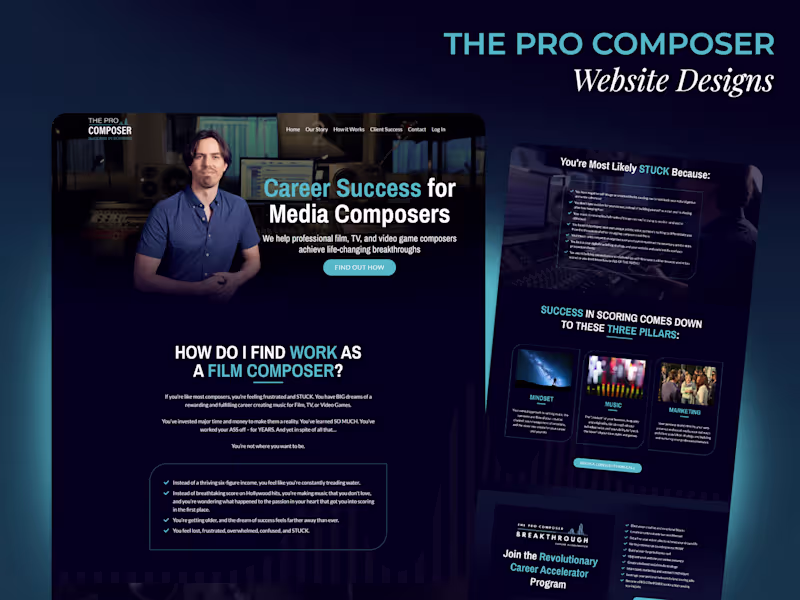 Cover image for Kajabi Website Design for The Pro Composer