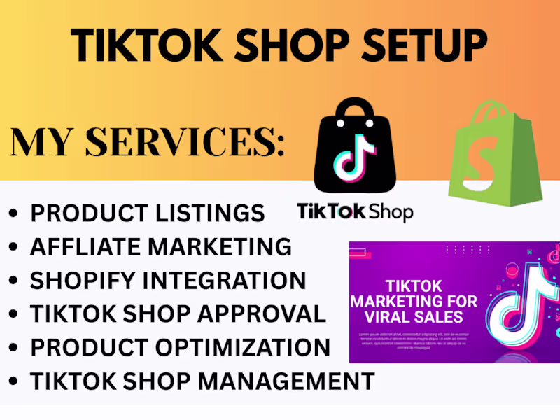 Cover image for I will setup connect tiktok shop to shopify any ecommerce store