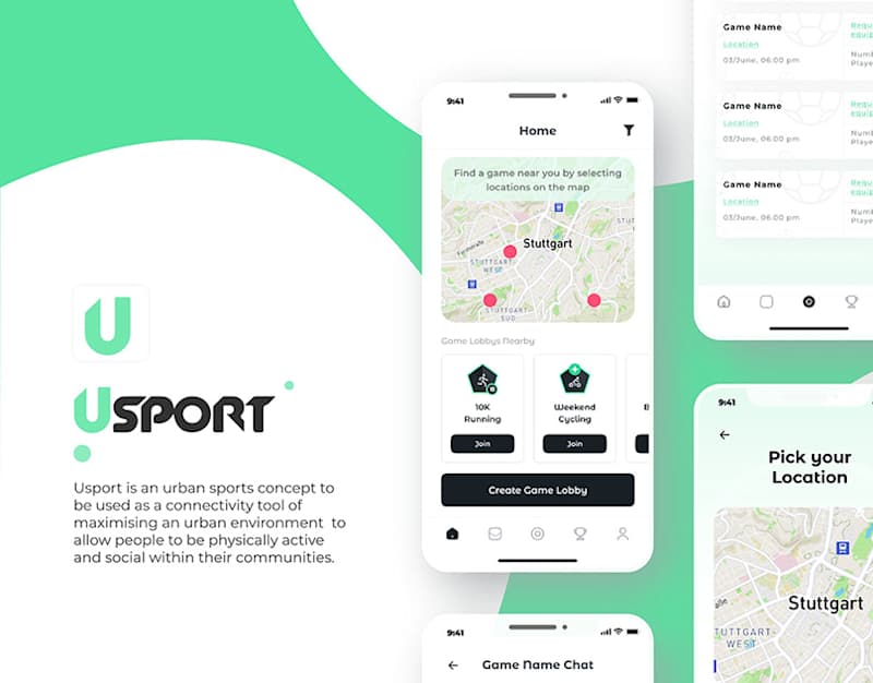 Cover image for Usport Brand Identity and UI Design