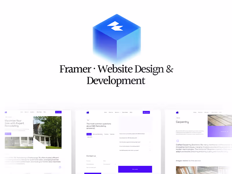 Cover image for Framer · Website Design & Development