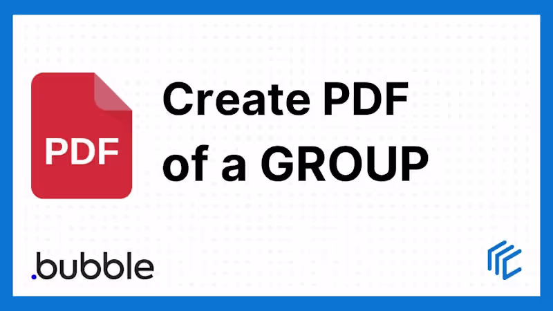 Cover image for PDF Creator Plugin Development for Bubble