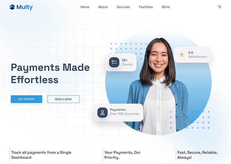 Cover image for Hero section for a payment gateway company in Figma
