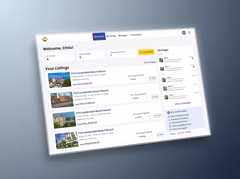 Cover image for Rialto Host Dashboard — Listing, Messaging & Valuation Tools