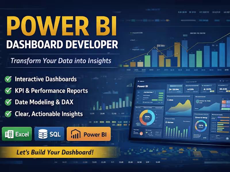 Cover image for Power BI Dashboards & Data Insights for Small Businesses