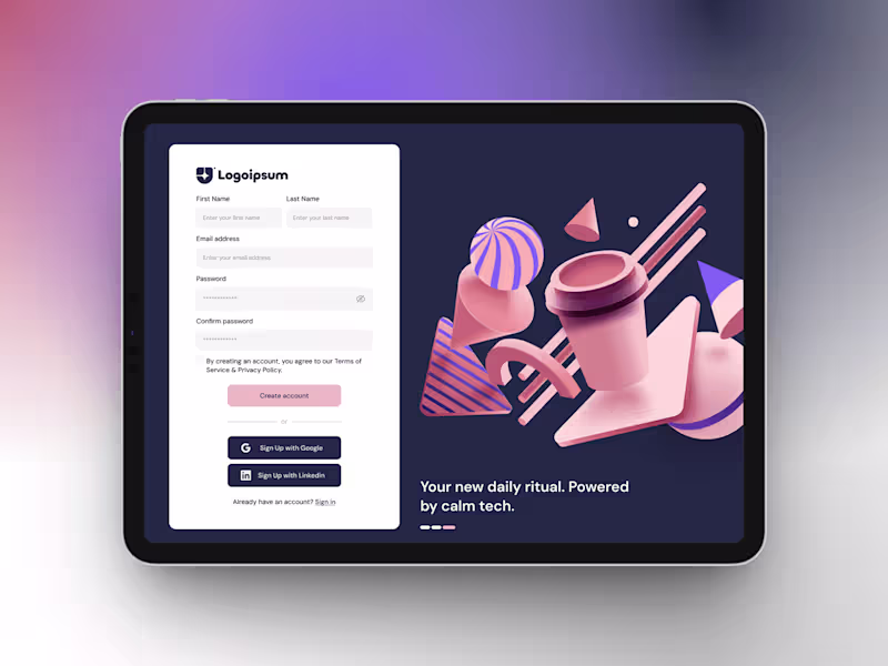 Cover image for Sign Up Page Concept