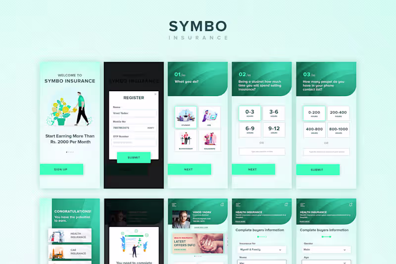 Cover image for Symbo Insurance Mobile App Deisgn