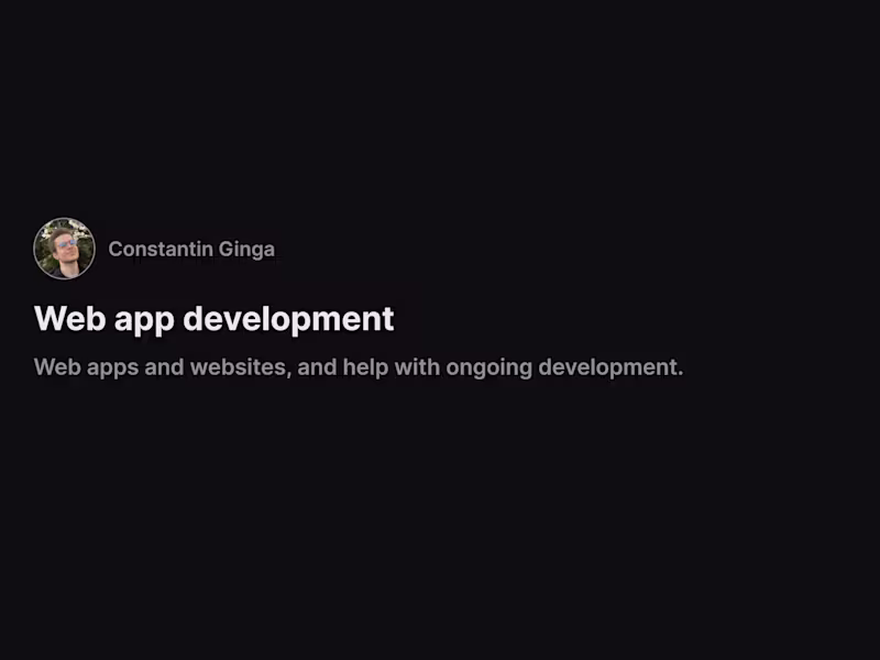 Cover image for Web app development