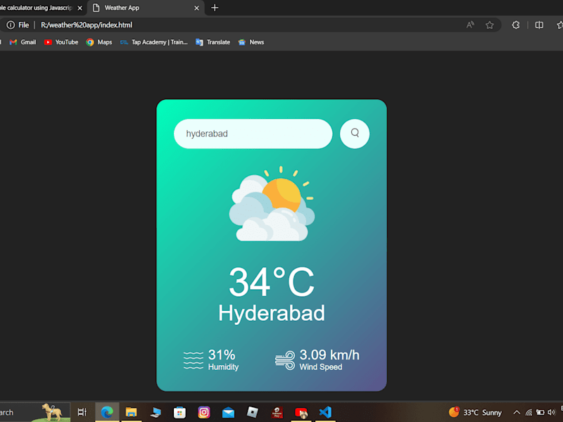 Cover image for Weather app using API integration