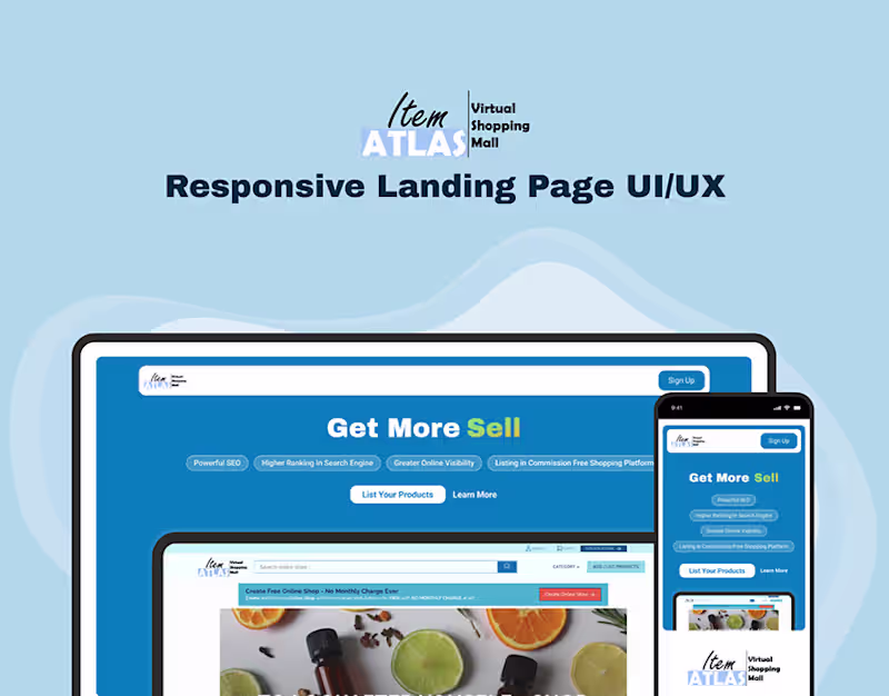 Cover image for Landing Page Design for Item Atas