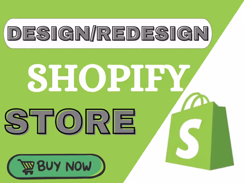 Cover image for I will design shopify ecommerce website, build shopify store