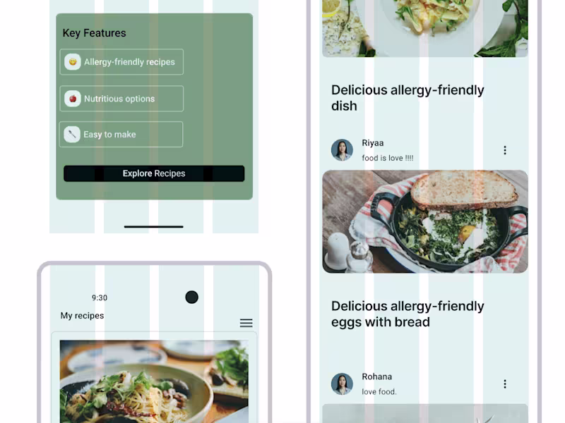 Cover image for Designed a allergy friendly recipe app