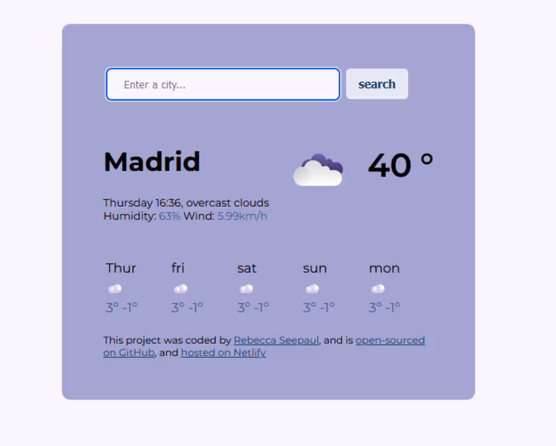Cover image for Weather App Design
