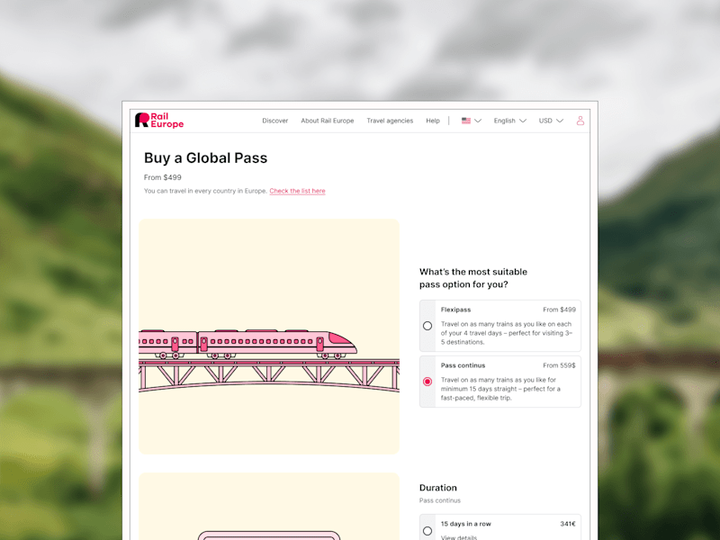 Cover image for Increase the country rail pass conversion