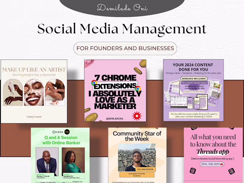 Cover image for Comprehensive Social Media Management for Diverse Brands