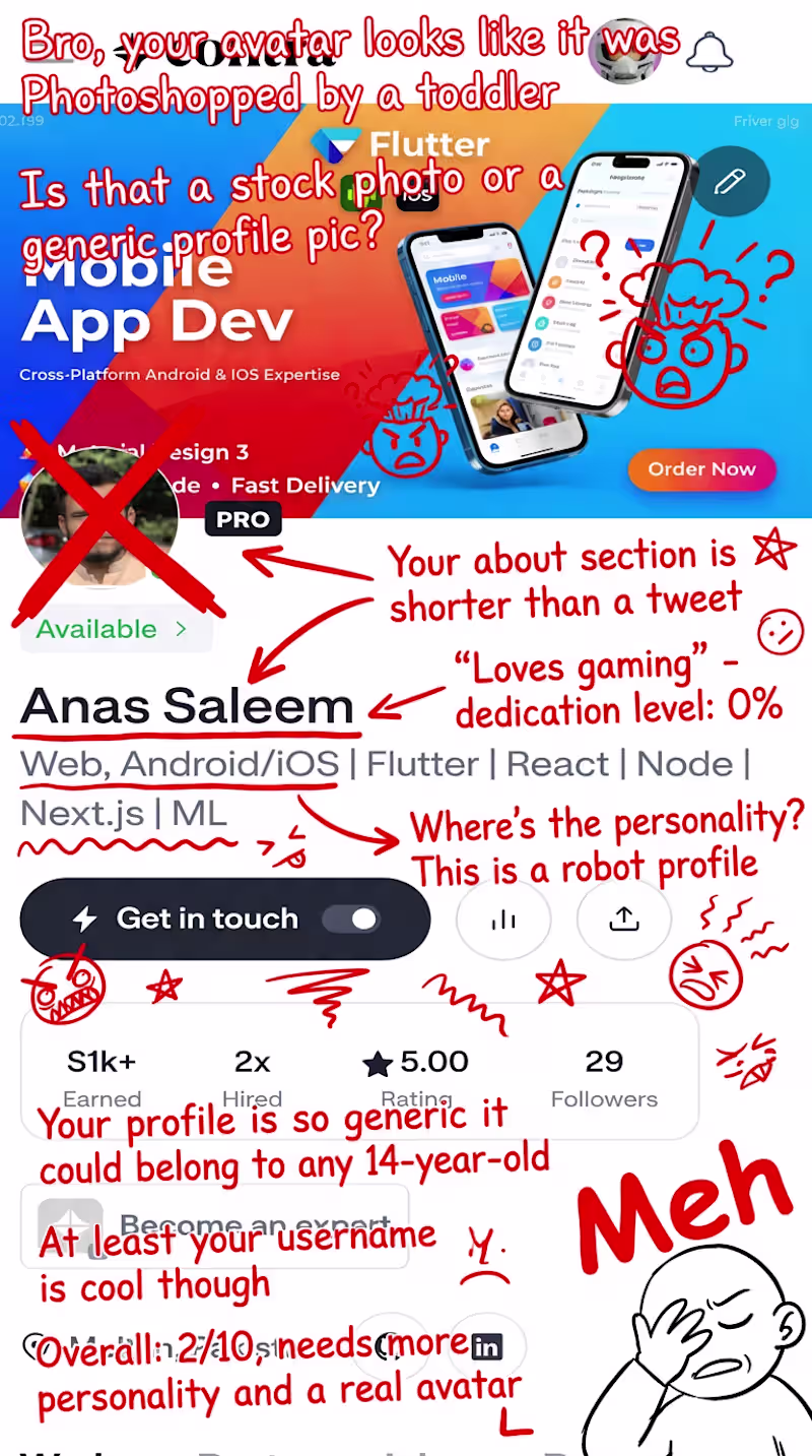 Cover image for Gemini just roasted my Contra profile SO hard that it made m...