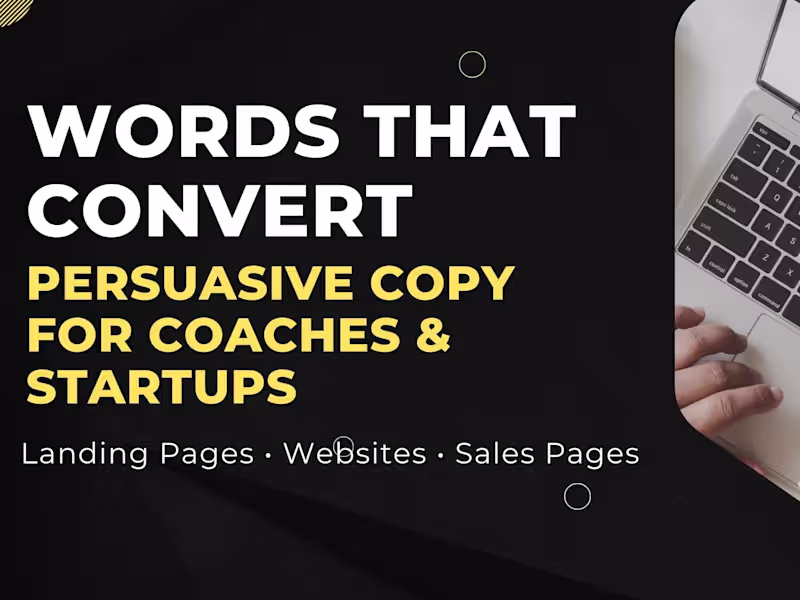 Cover image for Persuasive, high converting website, sales or landing page copy