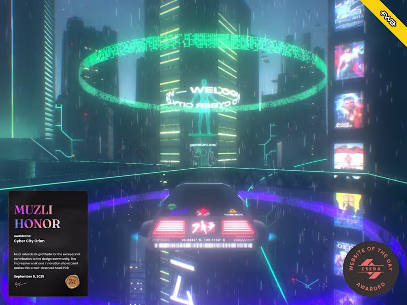 Cover image for Cyber City Orion — Immersive 3D Web Experience