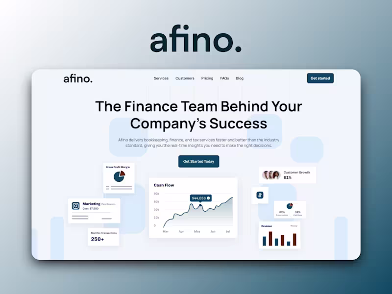 Cover image for I have created the Webflow website for Afino, a modern finan...