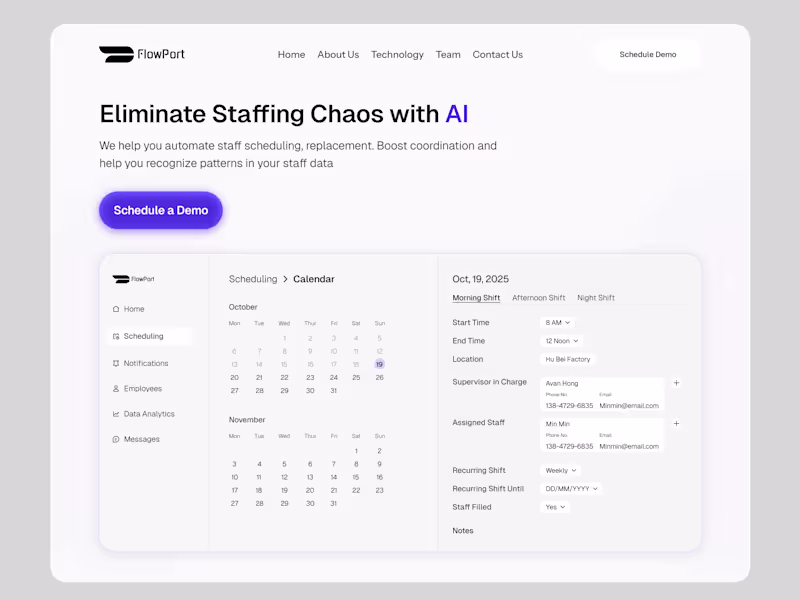 Cover image for Flowport AI Landing Page Design