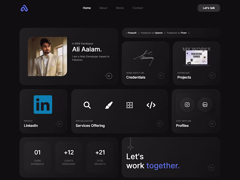 Cover image for Ali Aalam Portfiolio Website 