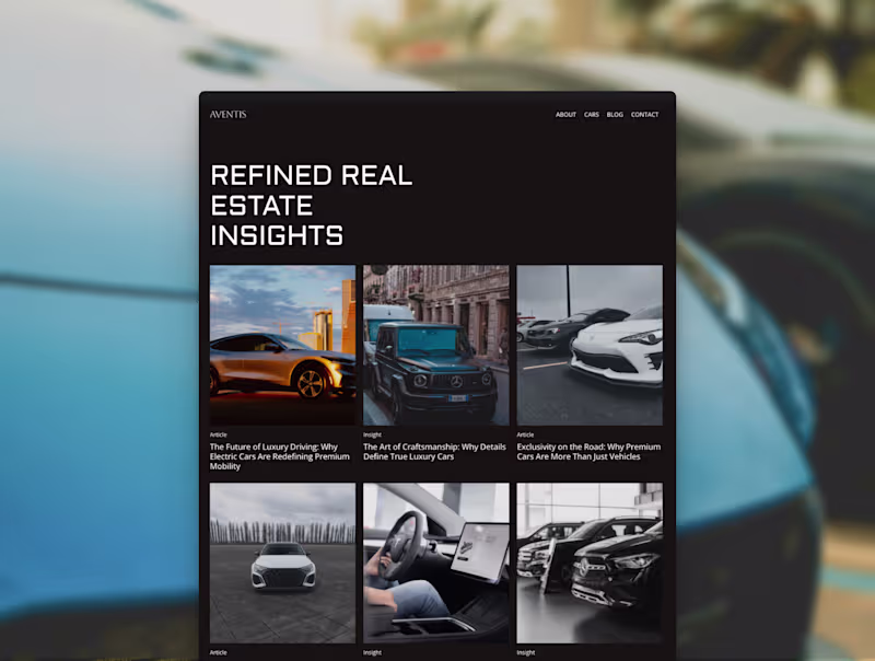 Cover image for Aventis - Car Dealership Framer Website Template