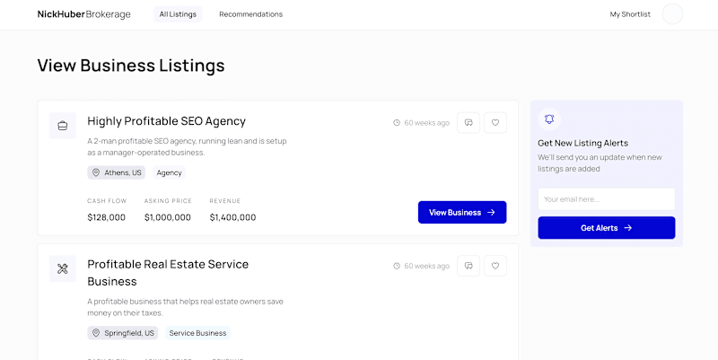 Cover image for Small Business Brokerage Platform
