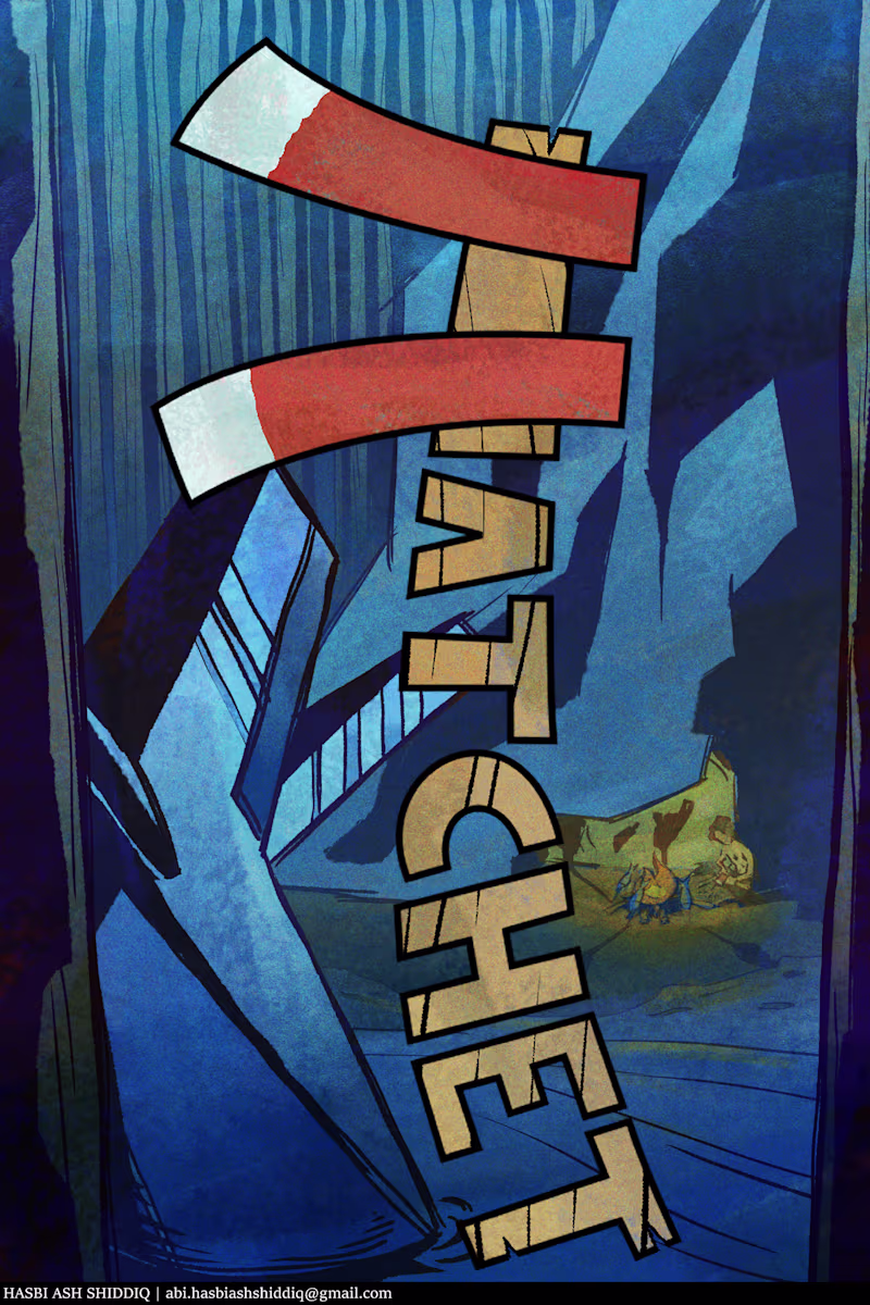 Cover image for Hatchet, Book Cover Illustraion, Fan Art