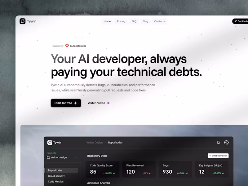 Cover image for Tywin – A Framer Template for Developer-Focused Products