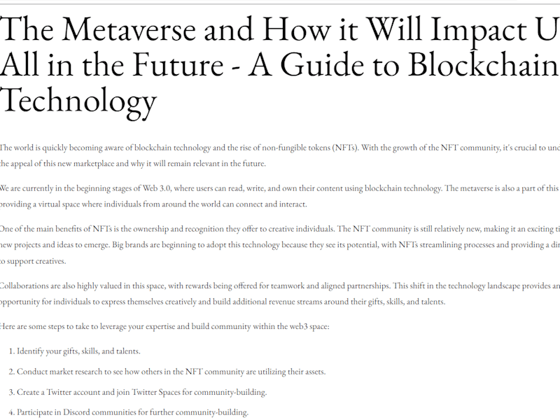 Cover image for NFT-related Copywriter