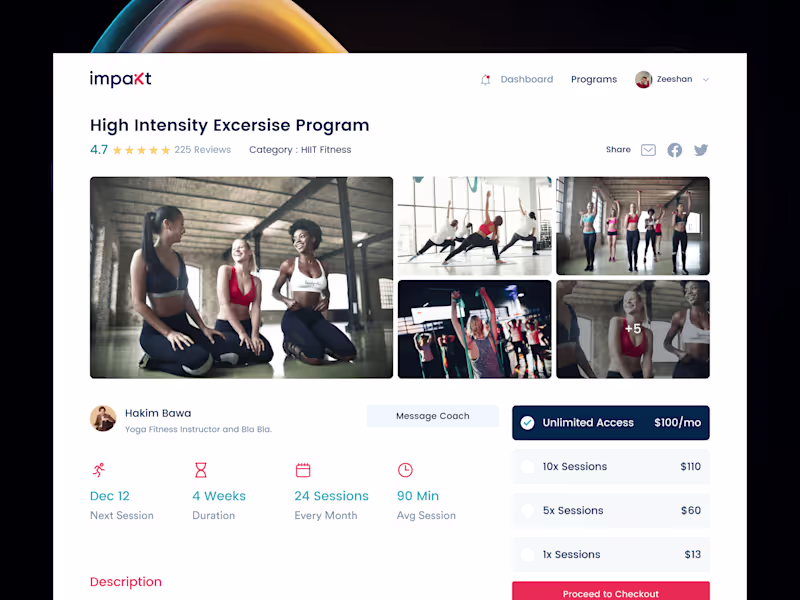 Cover image for Impakt : Fitness Platform
